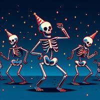 Halloween lustige Skelette